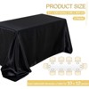 Wikineon Black Satin Tablecloth: Banquet Party Tablecloth Rectangle Table Overlays for Holiday Wedding Baby Shower Ceremony 57x120inch - 3 of 4