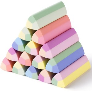 HTUTWOO Erasers,Triangular Grip Erasers for Kids - Portable School & Office Supplies,Cute Art Drawing Erasers for Students - 1 of 4