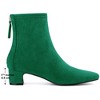 BLISSFUL STEP Women's Block Heels Square Toe Back Zip Ankle Boots - 2 of 4