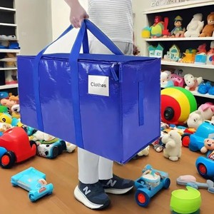 Oversized Mobile Bag With Reinforced Handle, Heavy-duty Storage Handbag, Used For Storing Clothes, Moving Supplies, Christmas Gifts, Sundries - 1 of 4