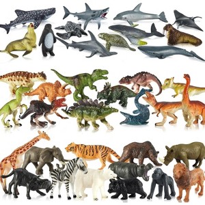 TEMI 36-Piece 3-in-1 Animal Figures Set, Dinosaur, Insect and Safari Toys for Kids Ages 3-5 - 1 of 4