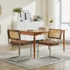 KWPZQEB Modern Dining Chairs Set of 2, Farmhouse Dining Room Chair with Rattan Backrest & Stainless Base, Velvet Upholstered Kitchen Chair - 2 of 4