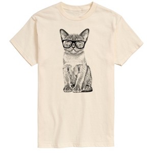 Men's - Instant Message - Cat With Glasses Short Sleeve Graphic T-Shirt - 1 of 4