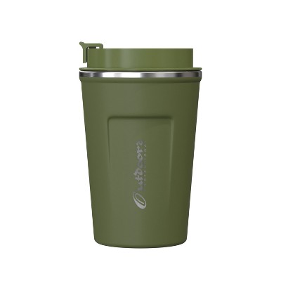 Outdoors Professional Stainless Steel Double-Walled Vacuum-Insulated Coffee Cup with Spillproof Lid