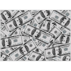 Well Woven Money Collection Hund Dollar Bill Stacked 2006 Version Green Area Rug - 1 of 4