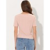 Allegra K Women's Summer Casual Boat Neck Short Sleeve Twist Knot Crop T-Shirt - 3 of 4