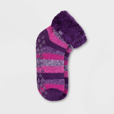 Heat Trendz Women's Lamb Wool Socks 9-11 Shoe Size 5-10 Pink & Purple w/ Hearts 