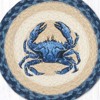 Earth Rugs Dark Blue Crab Round Trivet – 10" Coastal Print on Braided Natural Jute Mat - 3 of 3