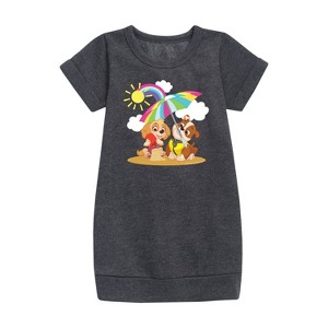 - Paw Patrol - Skye Rubble Beach Graphic Short Sleeve Fleece Dress - 1 of 4