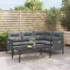 vidaXL Modern Outdoor Patio Corner Sofa - Anthracite Steel & Textilene Material – Comfortable Cushioned Seating - Side Storage Bags Included - 2 of 4