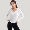 Anna-Kaci Active Women's Long Sleeve Pullover Hoodie Top with Half Zip Front and Thumbhole Cuffs - 2 of 4