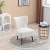 GustoWave Living Room Chairs, Armless Accent Chair with Rubber Wooden Legs Modern Upholstered Corner Side Chair - 3 of 4