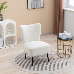 Living Room Chairs, Armless Accent Chair with Rubber Wooden Legs Modern Upholstered Corner Side Chair for Living Room, Bedroom, Office, Hotel - 1 of 4
