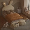 NicBex Twin/Full Size Upholstered Platform Bed with Cartoon Ears Shaped Headboard and  2 Storage Stools for Kids Teens Adults - 2 of 4