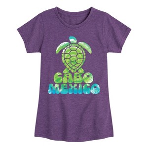 Girls' - Instant Message - Cabo Mexico Sea Turtle Fitted Short Sleeve Graphic T-Shirt - 1 of 4