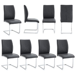 NicBex PU Leather Dining Chairs Set of 8,Upholstered Armless Kitchen Chair with High Back and Arched Metal Legs for Dining Room,Kitchen - 1 of 4