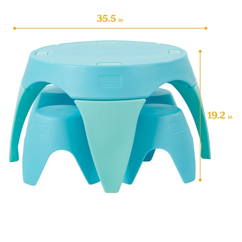 ECR4Kids Ayana Table and Stool Set, Plastic Kids' Table and Chairs, 3 of 13