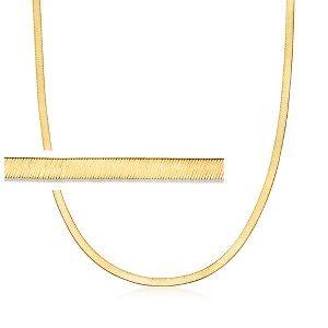Pure Collection by Ross-Simons 3mm 14kt Yellow Gold Herringbone Necklace - 1 of 4