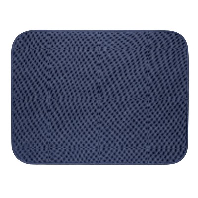 Idesign Bath Rug Navy: Microfiber Rectangle Bath Mat, Machine Washable ...