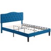 VECELO Upholstered Bed Wooden Platform Bed with Velvet Adjustable Headboard No Box Spring Neededs Frame - 4 of 4