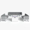 LayinSun 9-Piece Large Outdoor Modular L-Shaped Sectional Set with Propane Fire Pit Table - 2 of 4