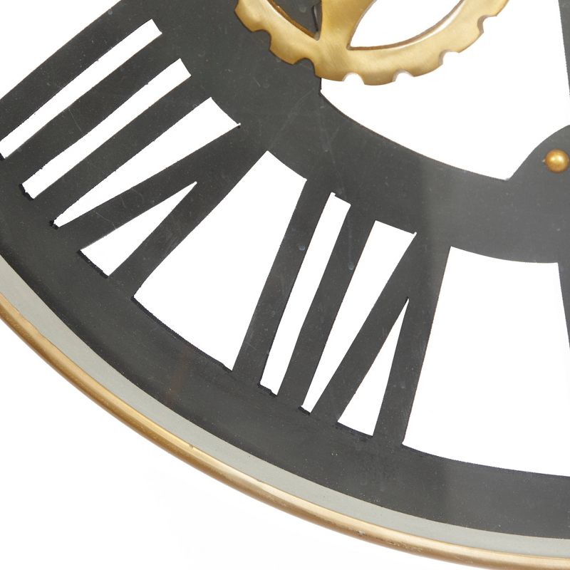 Stainless Steel Gear Wall Clock Black - Olivia &#38; May, 4 of 6