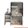 All-in-One Cat Litter Box Furniture Enclosure w/ Hammock & Scratching Posts, Magnetic Door Cat Toilet, Wooden Dual Hidden Litter Box - 2 of 4
