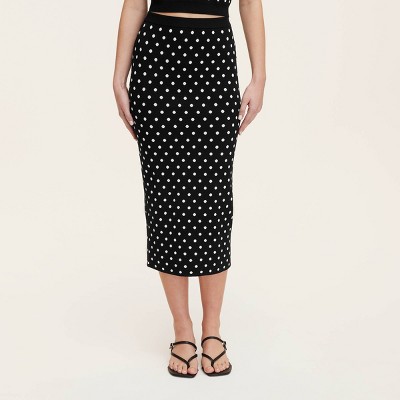 Women's Mini Polka Dot Sweater Midi Skirt - kate spade new york x Target Black/White