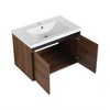 Floating Bathroom Vanity With Ceramics Countertop Sink, Wall Mounted 2 Doors Bathroom Storage Cabinet Set - 4 of 4