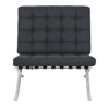 LeisureMod Bellefonte Pavilion Chair - Stainless Steel Frame Accent Chair, Italian Leather Cushions for Living Rooms, Offices, and Lounges - 2 of 4