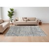 Gray and Silver Wool Abstract Hand Knotted Worn Faded Area Rug - 2 of 4