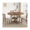 Whizmax Round Dining Table for 4, 47.2 Inch Roman Column Dining Table with Storage Space for Kitchen, Dining Room, Living Room- (Table Only) - 4 of 4