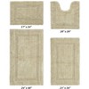 Lux Premium 100% Cotton Tufted Solid Reversible 4 Piece Bath Rug Set – Ultra-Soft, Water-Absorbent, Durable, Machine Washable Bathroom Rug - 2 of 4