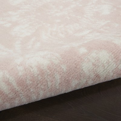 Bloomfield Easy-Care Blue Floral Synthetic 6' x 9' Area Rug