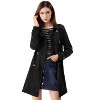Allegra K Women's Notched Lapel Double Breasted Faux Suede Trench Coat with Belt - 3 of 4