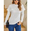 Whizmax Women's Ruffle Shoulder Ribbed Knit Turtleneck Tops Slim Fit Solid Long Sleeve Blouses Casual Layered Tops - 3 of 4