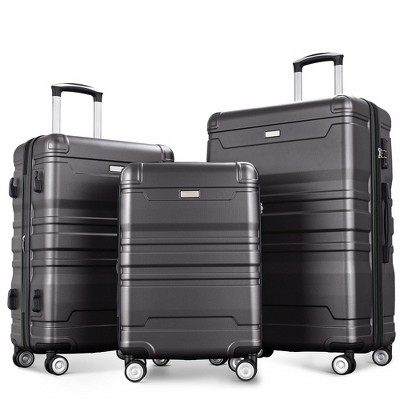 Luggage Sets, 3-Piece Set (20", 24", 28"),  3 Pcs Hardside Lightweight luggage with Spinner Wheels, Travel Suitcases