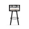 Amisco Render Upholstered Barstool Cream/Black: Faux Leather, Steel Frame, 300 lbs Capacity - 4 of 4