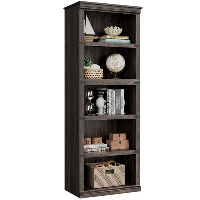 5 Tier Bookcase, Farmhouse Book Shelf with Storage, Tall Book Case Wooden 5 Shelf Bookcase for Home Office, Living Room, Bed Room
