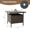 Dracelo 22 inch Black Square Rattan Patio Side Table with Umbrella Hole - 2 of 4
