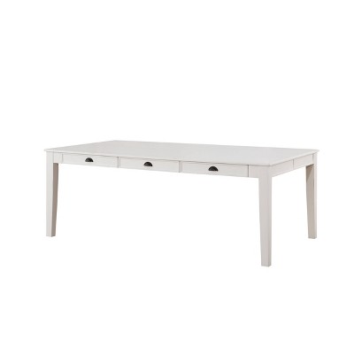 Antique White Transitional Rectangular Dining Table with Storage