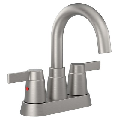 2-Handle Bathroom Sink Faucet 360 Degree High Arc Swivel Spout Centerset 4 Inch Vanity Faucet