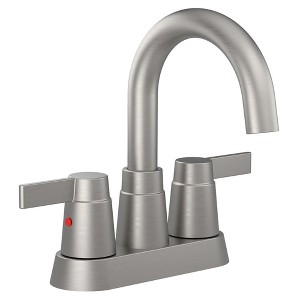 2-Handle Bathroom Sink Faucet 360 Degree High Arc Swivel Spout Centerset 4 Inch Vanity Faucet - 1 of 4