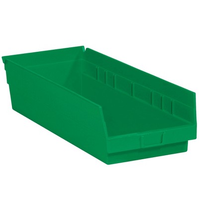 Box Partners Plastic Shelf Bin Boxes 17 7/8" x 6 5/8" x 4" Green 20/Case BINPS112G