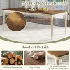 AMERLIFE Farmhouse Dining Set, 79" Solid Wood Table with 8 Upholstered Chairs, Roman-Style Tapered Legs, for Kitchen & Dining Room, Brown & White - 4 of 4