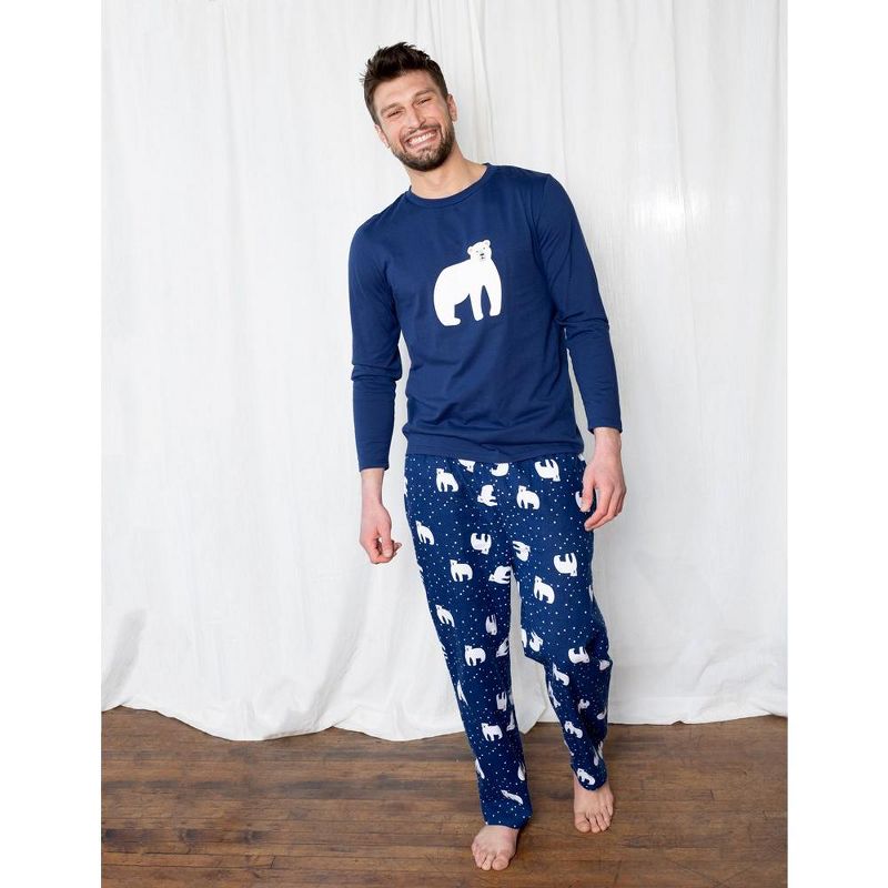 Leveret Mens Cotton Top Flannel Pant Christmas Pajamas, 3 of 4