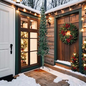 vidaXL Artificial Half Christmas Tree - Green 94.5 in - 1 of 4