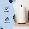happimess Avery Modern Classic Metal with Non Slip Weighted Marble Base Paper Towel Holder - 3 of 4