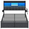 Furnulem Full and Queen Bed Frame with Upholstered Headboard and Storage Drawers, Charging Station and LED Lights, No Box Spring Needed, Noise Free - 3 of 4