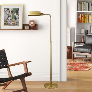 VYNXARIA 65"H Minimalist Floor Lamp, Slim Standing Light with Neutral Shade for Contemporary Living Room - 1 of 4